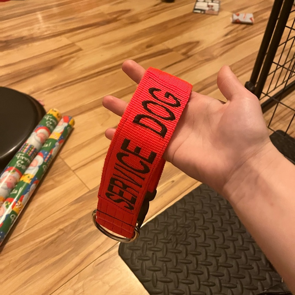 2 in thick SERVICE DOG collar! Wagging tail collars :)